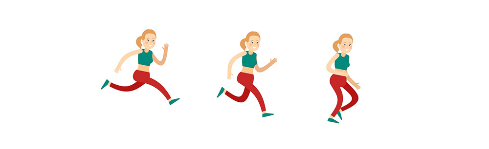 animation of a girl running