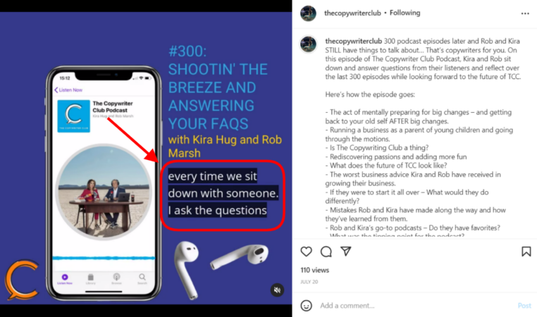 The Copywriter Club podcast example