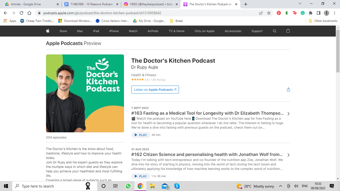 The Doctor's Kitchen Podcast Apple Podcasts screenshot