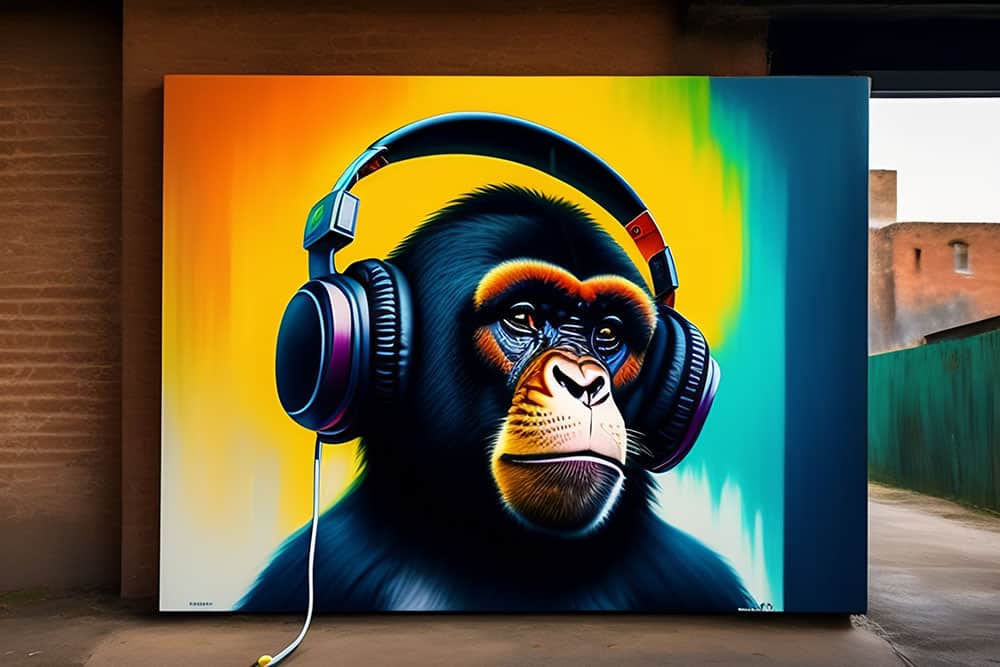 monkey with headphones wondering how to measure audio marketing