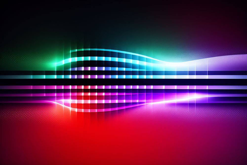 colorful visual of audio waveform